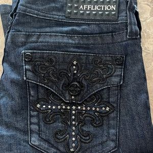 Affliction Dark Wash Bootcut Jeans